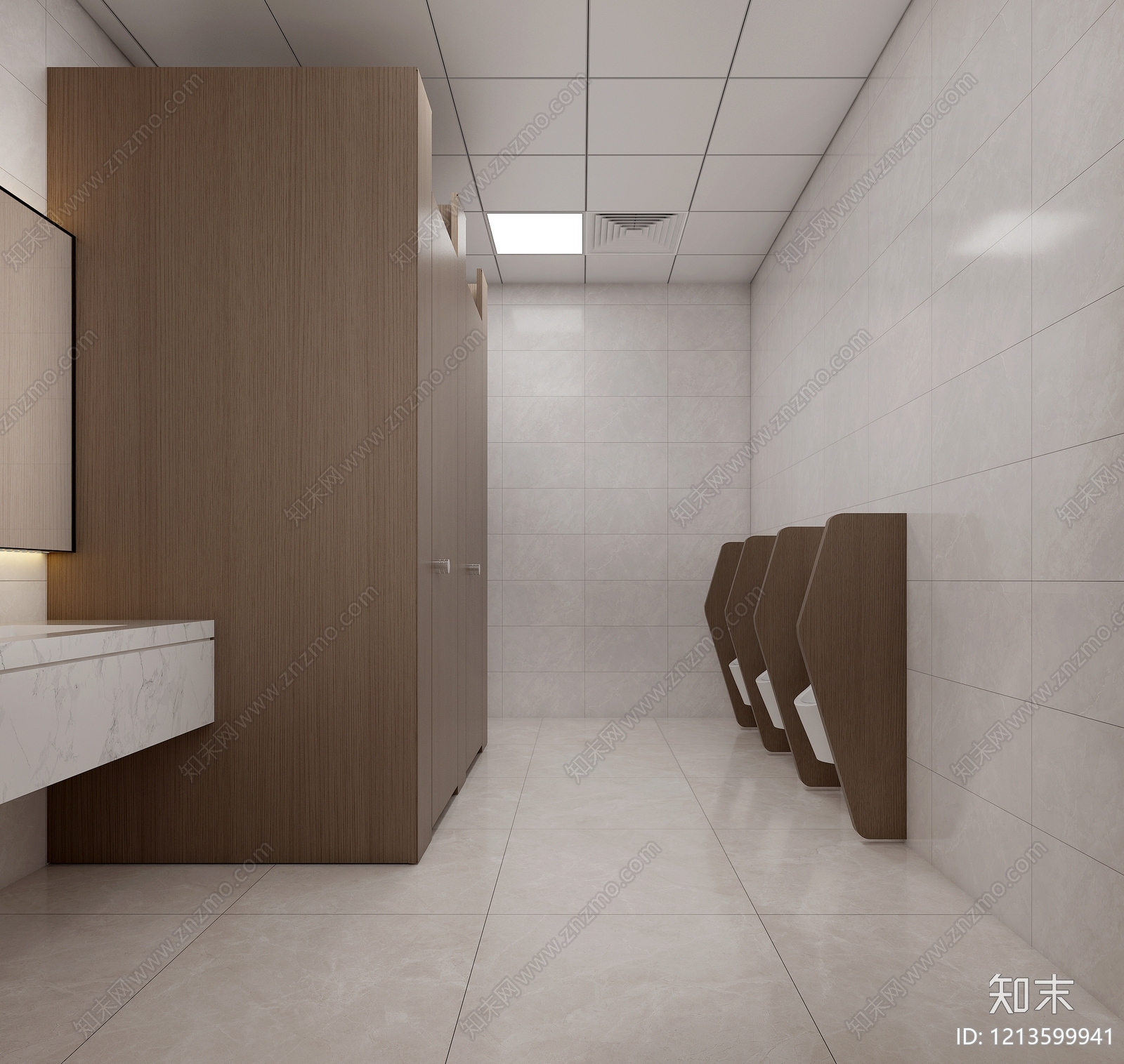 现代简约公共卫生间3D模型下载【ID:1213599941】