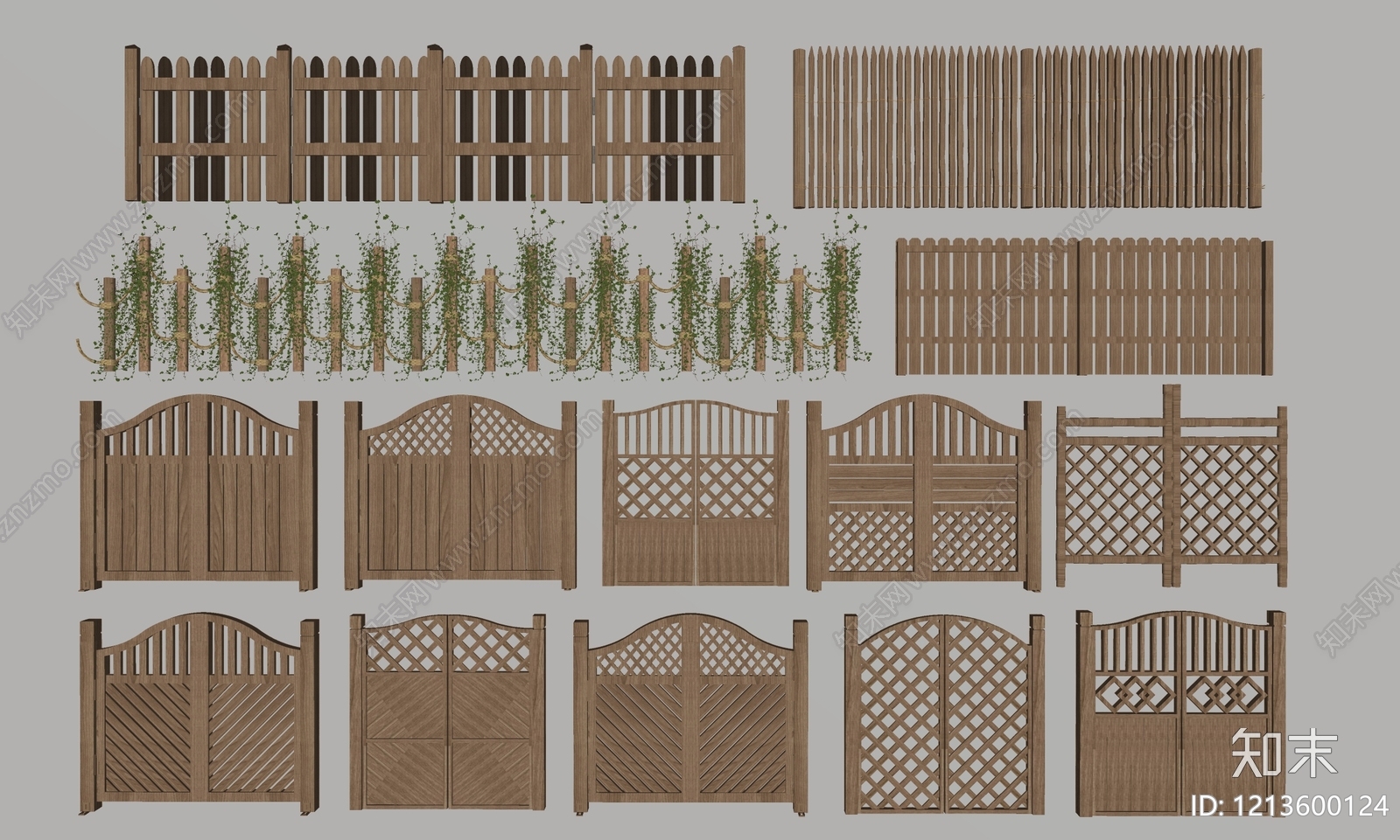原木风围栏护栏SU模型下载【ID:1213600124】