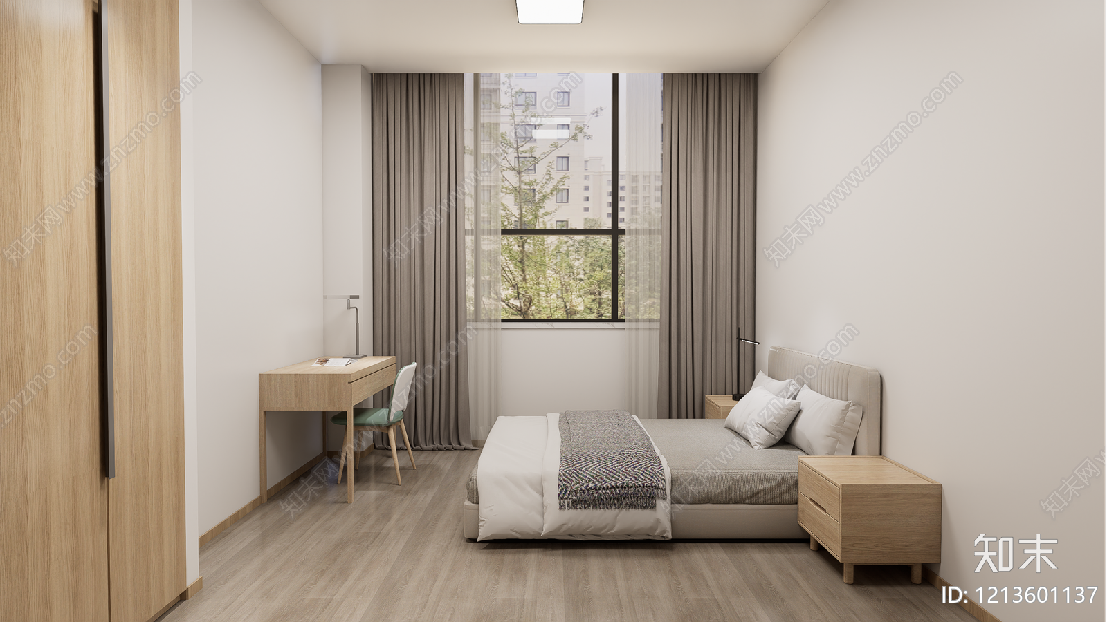 现代简约宿舍SU模型下载【ID:1213601137】