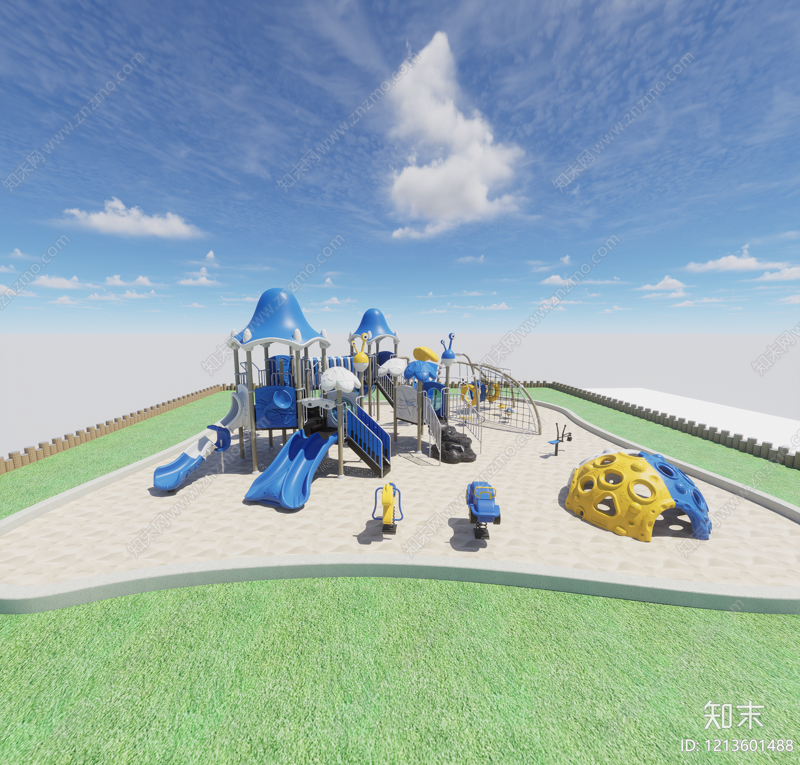 现代儿童游乐景观儿童游乐空间SU模型下载【ID:1213601488】