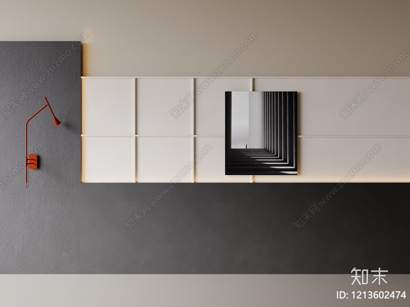 现代背景墙SU模型下载【ID:1213602474】