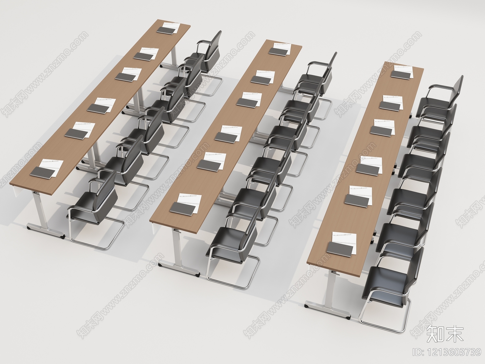 现代简约办公桌椅3D模型下载【ID:1213603739】