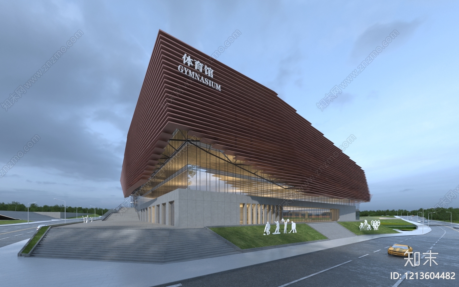 现代主义体育馆外观3D模型下载【ID:1213604482】