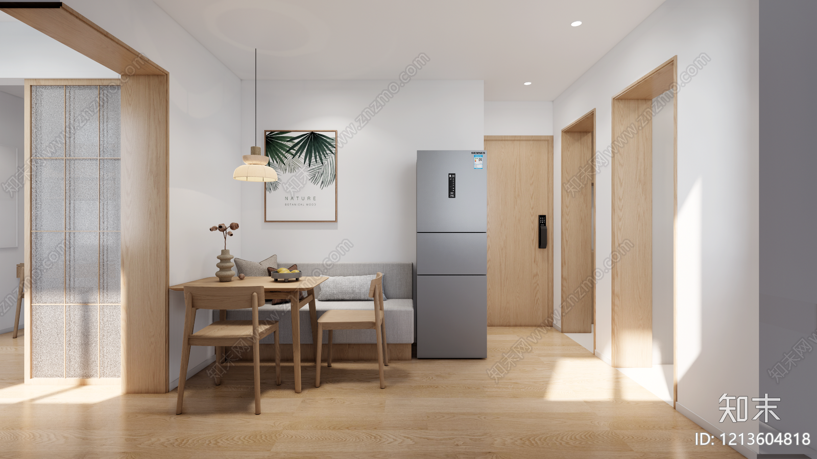 日式小户型客厅SU模型下载【ID:1213604818】