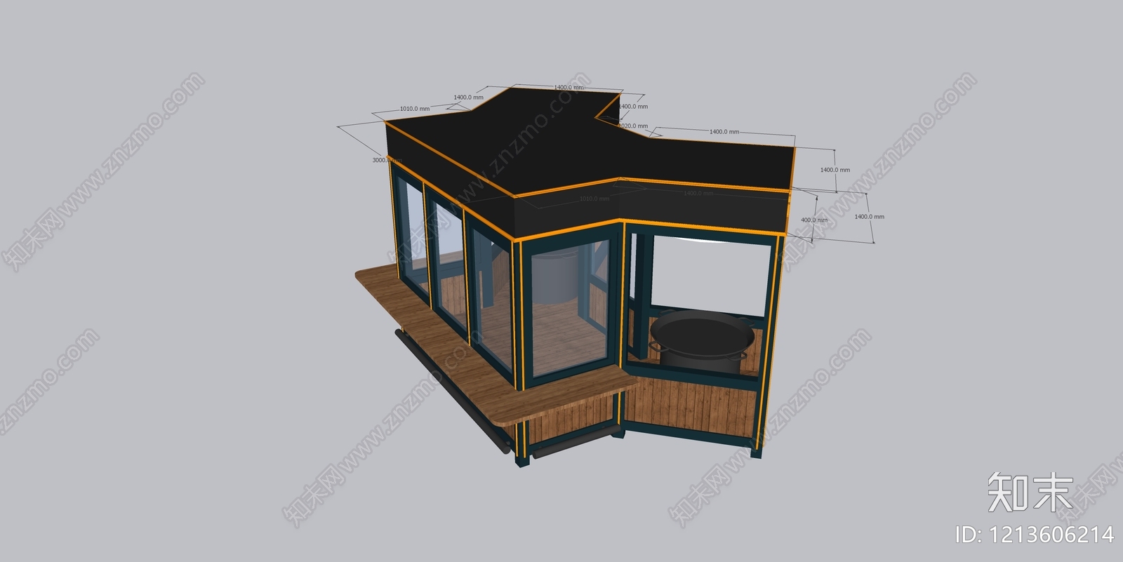 复古工业风小公建SU模型下载【ID:1213606214】