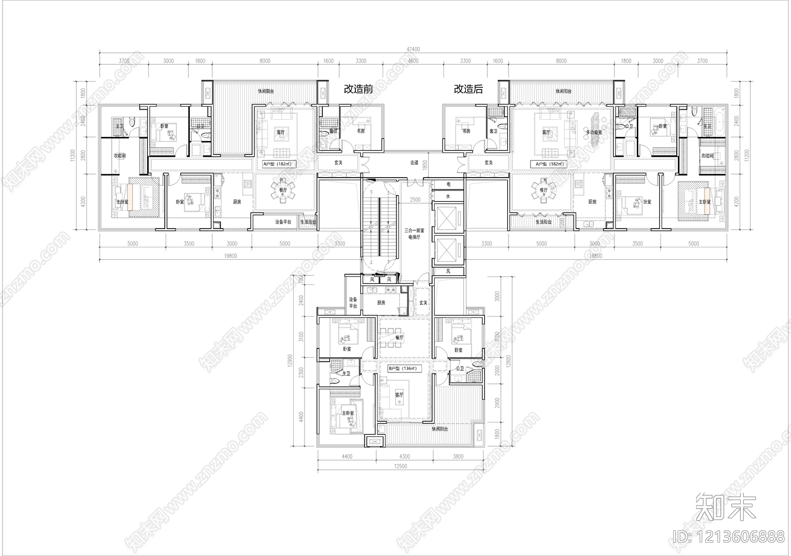 高层住宅cad施工图下载【ID:1213606888】
