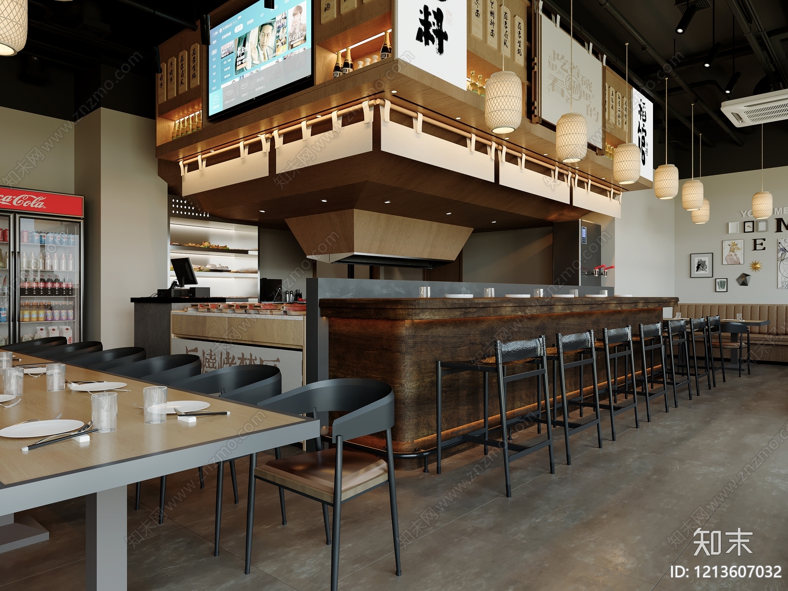 新中式其他餐饮空间3D模型下载【ID:1213607032】