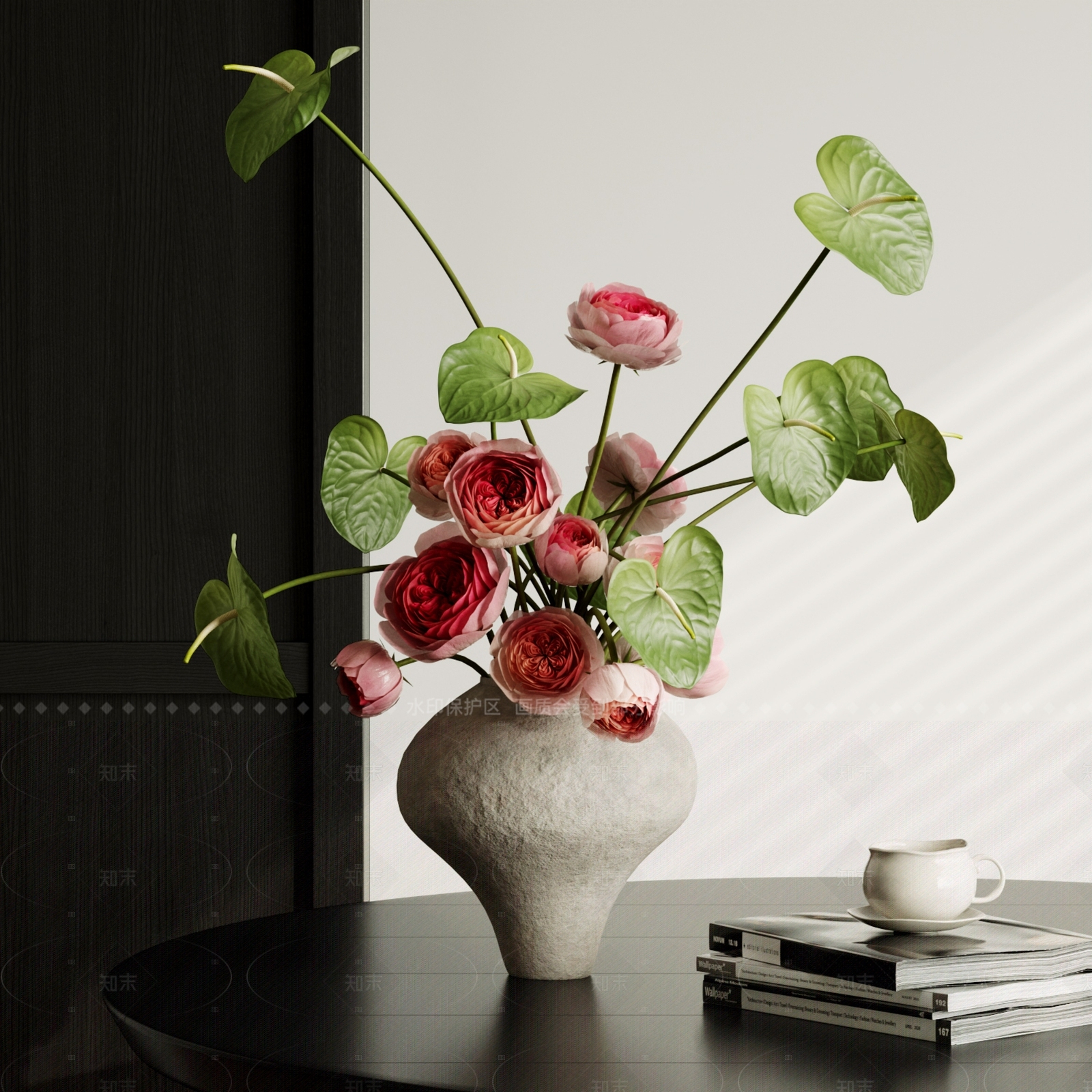 现代简约花艺3D模型下载【ID:1213607140】