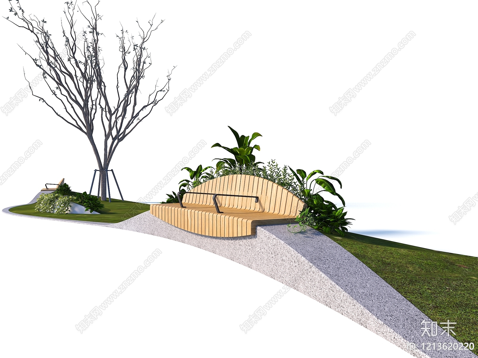 现代主义景观景观座椅SU模型下载【ID:1213620220】