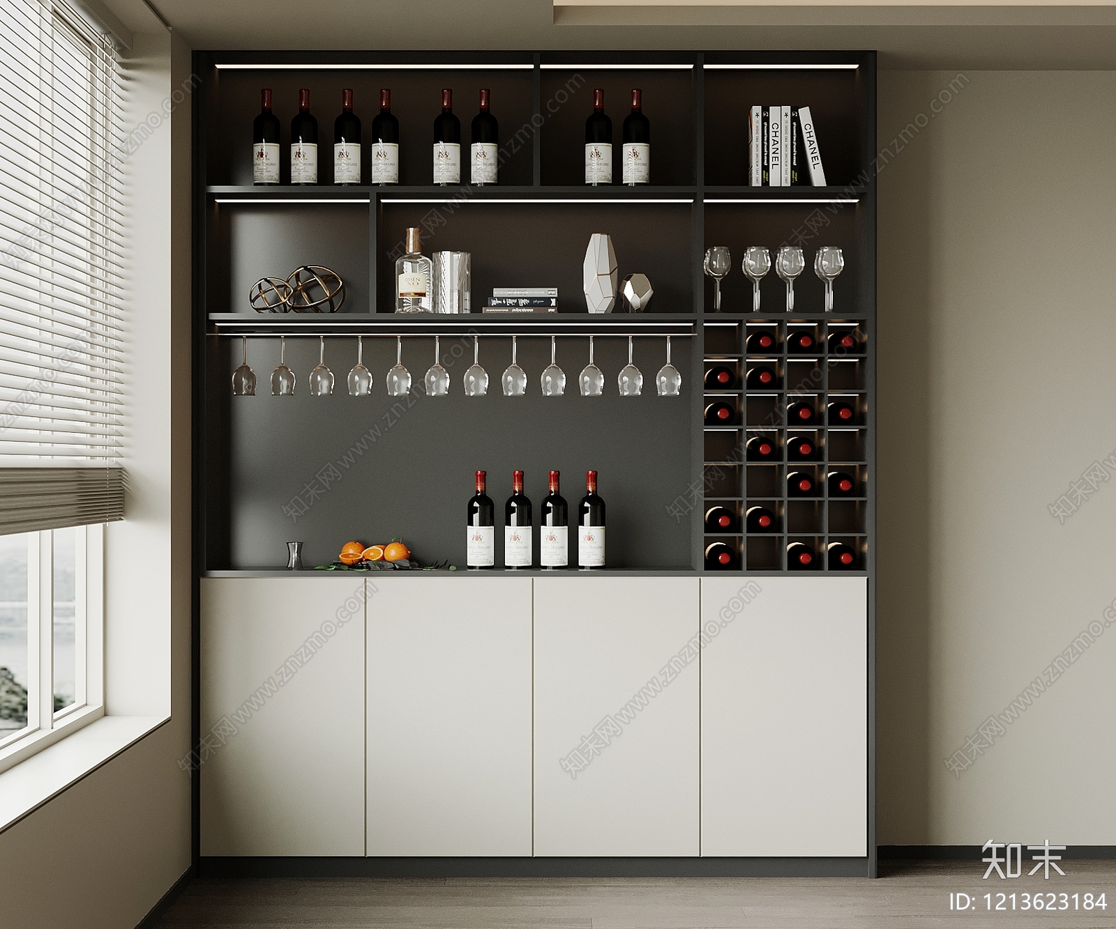 现代简约酒柜3D模型下载【ID:1213623184】