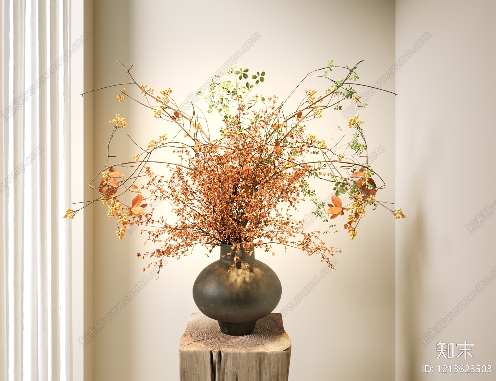 新中式花艺3D模型下载【ID:1213623503】