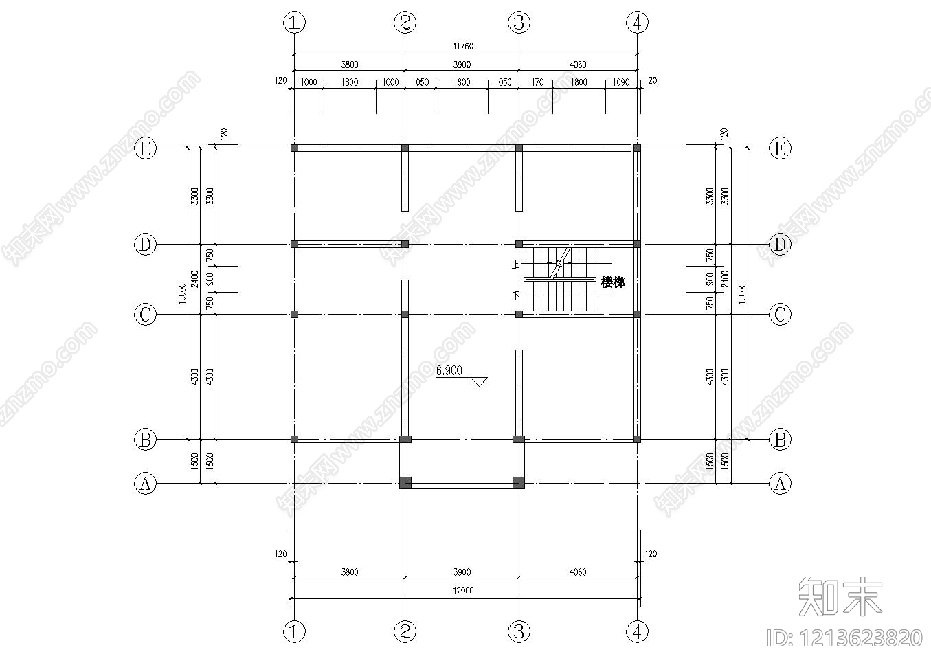 新中式现代住宅楼建筑cad施工图下载【ID:1213623820】