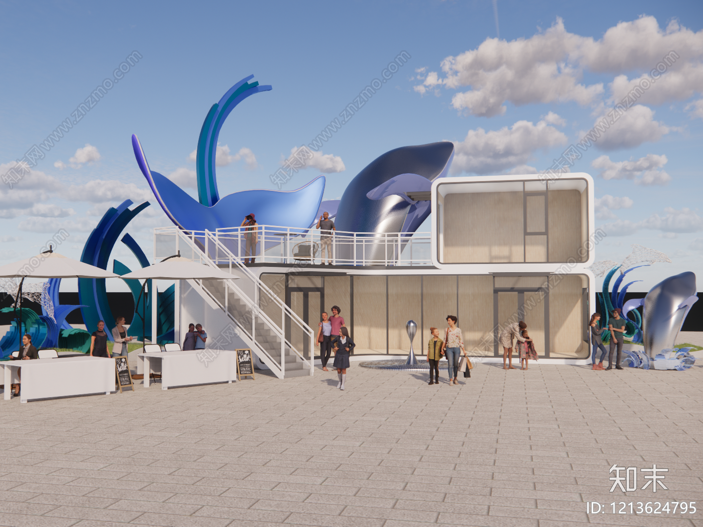 现代小公建SU模型下载【ID:1213624795】