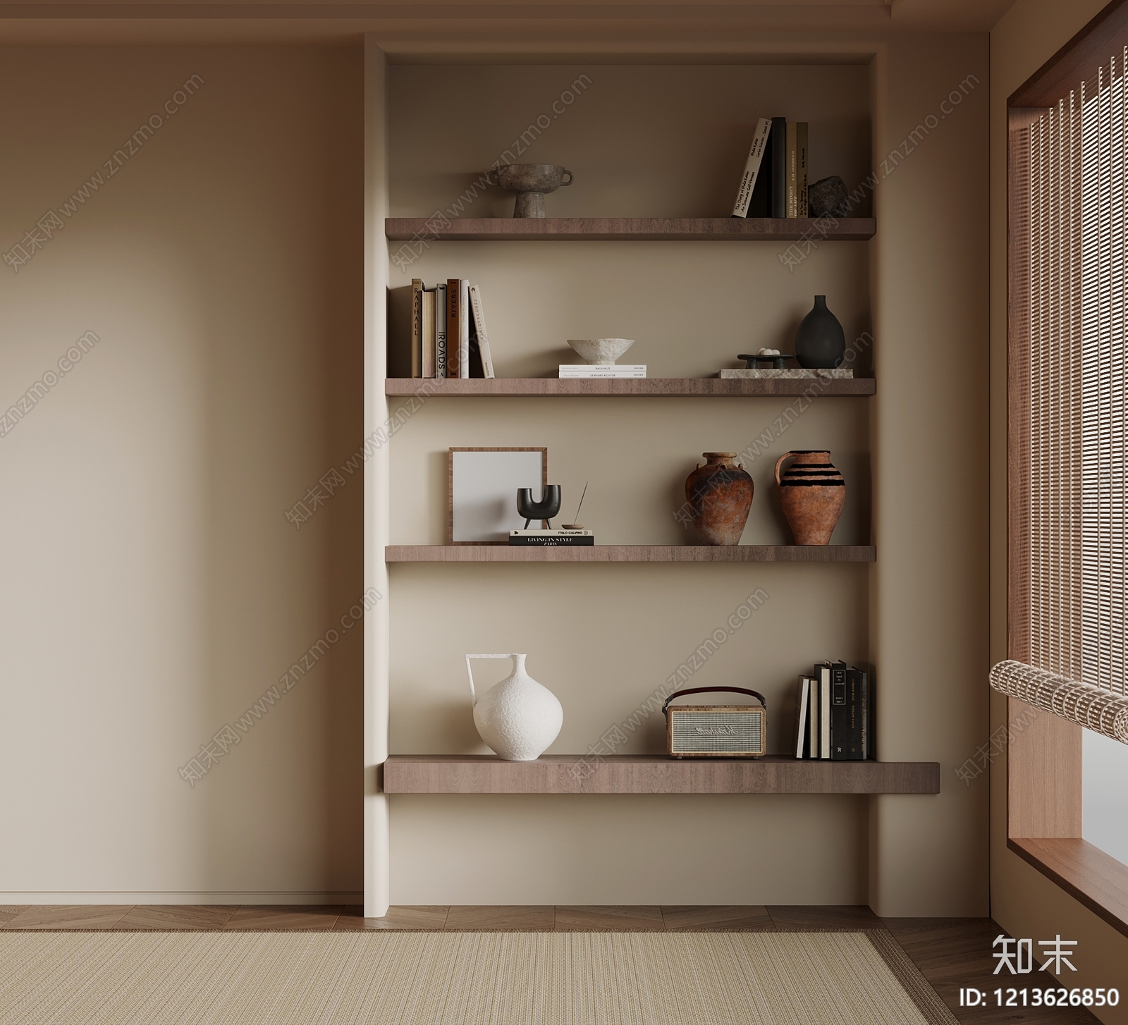 中古风置物架3D模型下载【ID:1213626850】