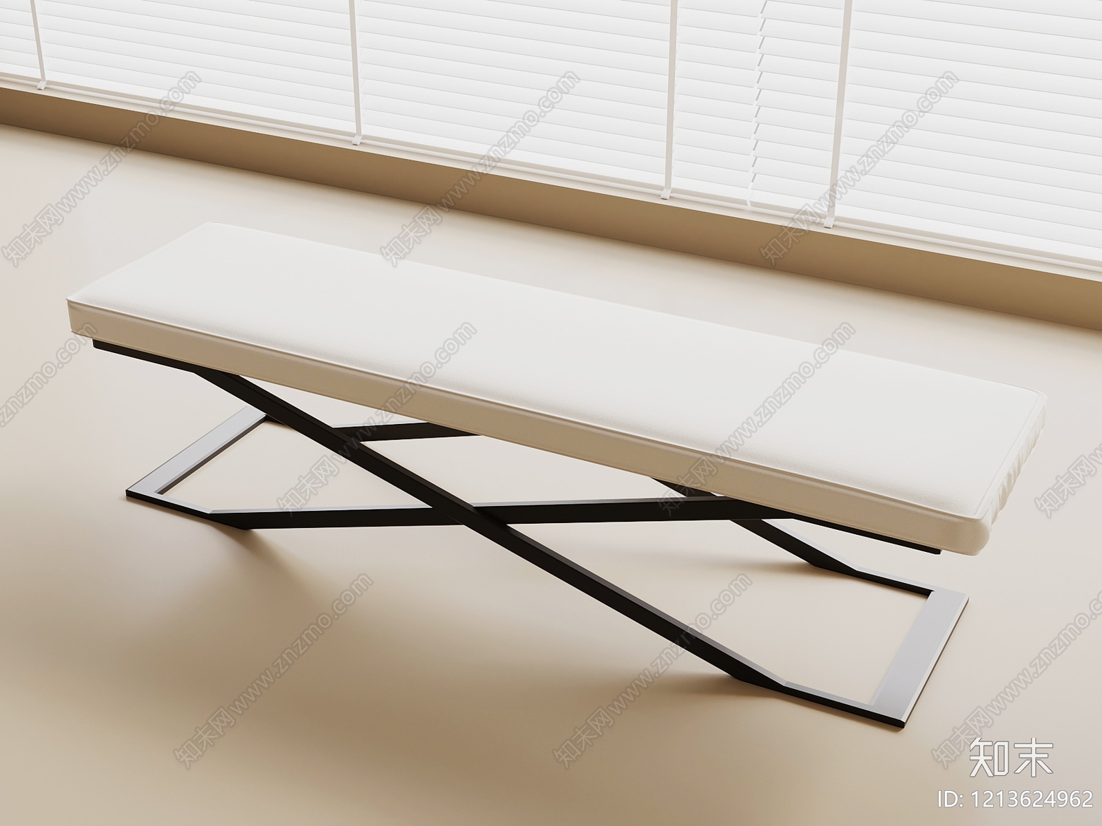 极简床尾凳3D模型下载【ID:1213624962】