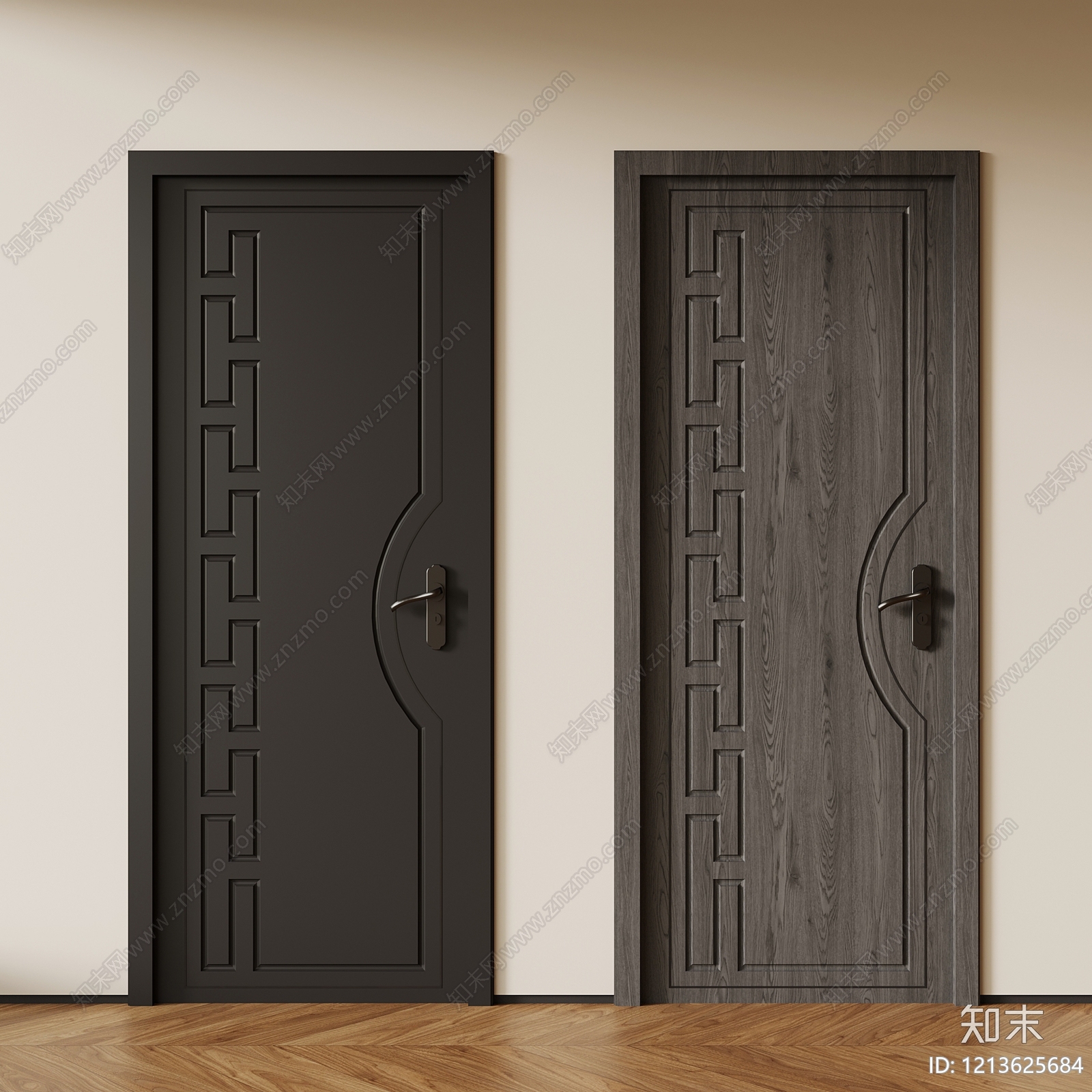 新中式门组合3D模型下载【ID:1213625684】