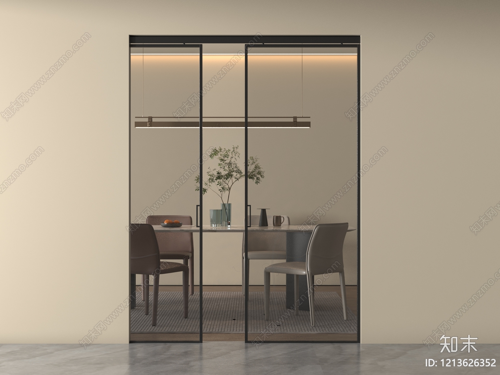 现代简约推拉门3D模型下载【ID:1213626352】