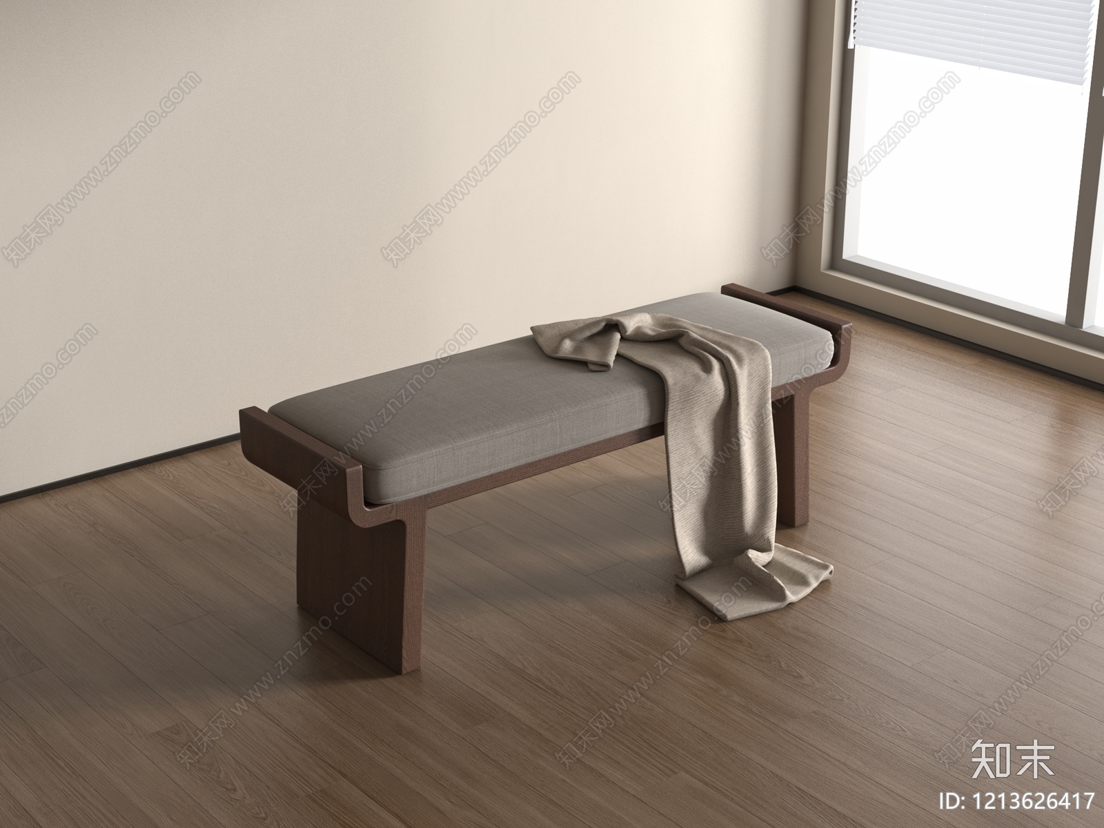 现代简约床尾凳3D模型下载【ID:1213626417】