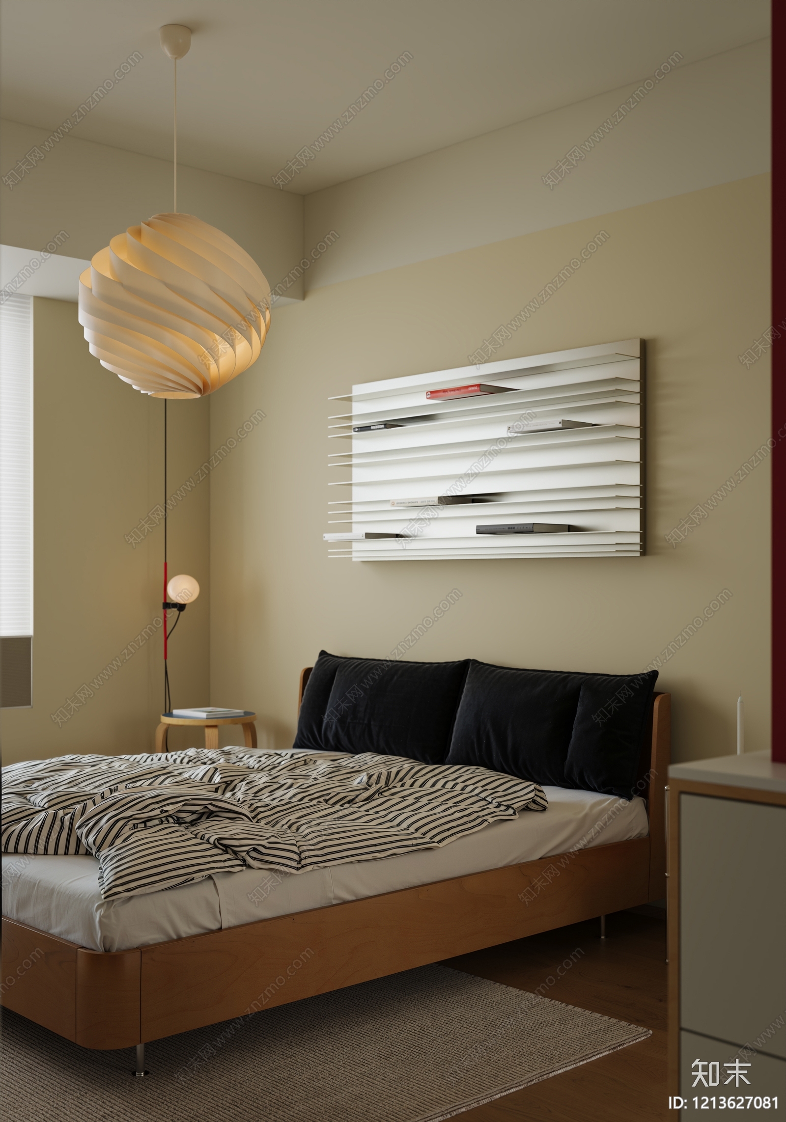 北欧风家居卧室3D模型下载【ID:1213627081】