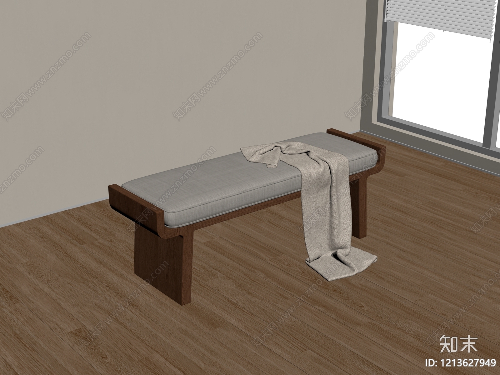 现代简约床尾凳SU模型下载【ID:1213627949】