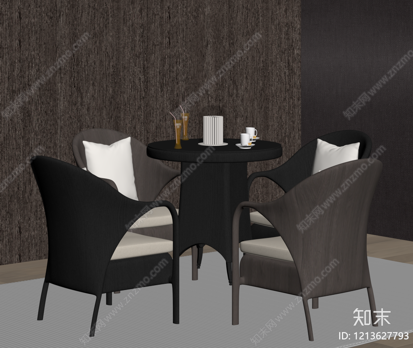 现代简约洽谈桌SU模型下载【ID:1213627793】