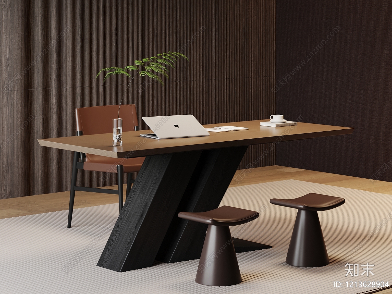 意式极简书桌3D模型下载【ID:1213628904】