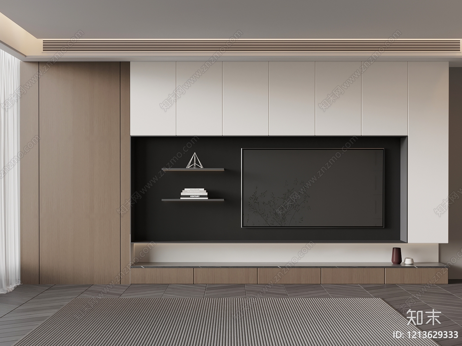 现代简约电视背景墙3D模型下载【ID:1213629333】