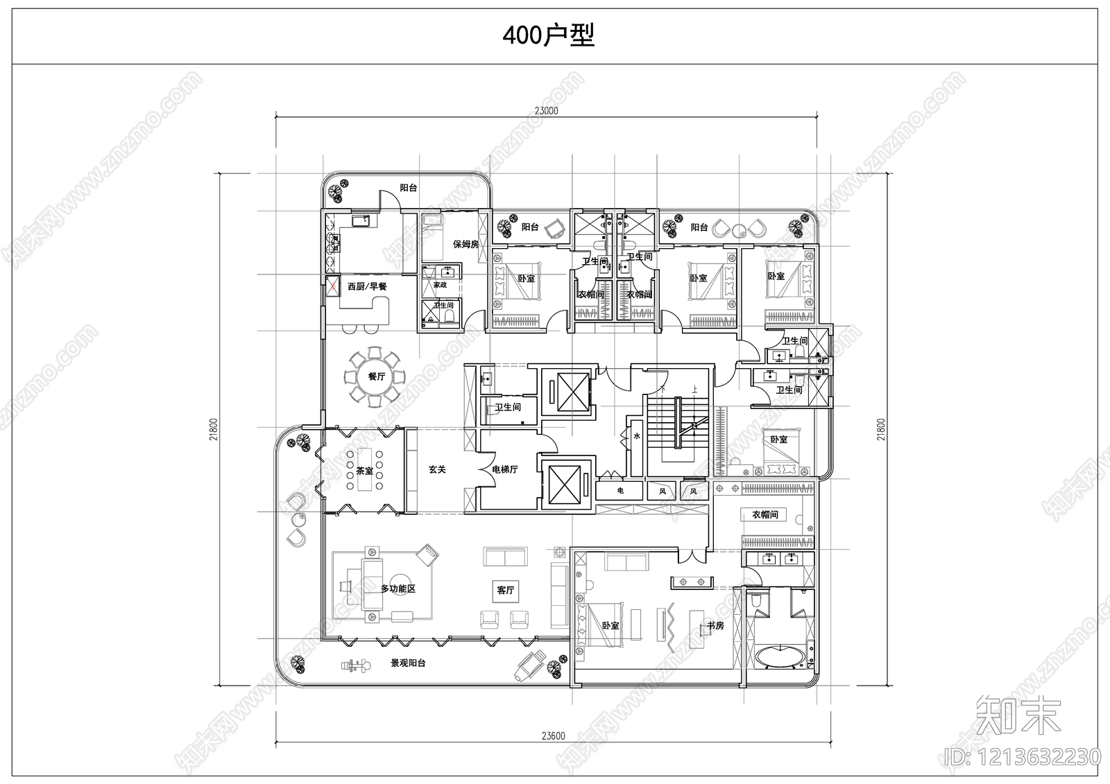 高层住宅cad施工图下载【ID:1213632230】