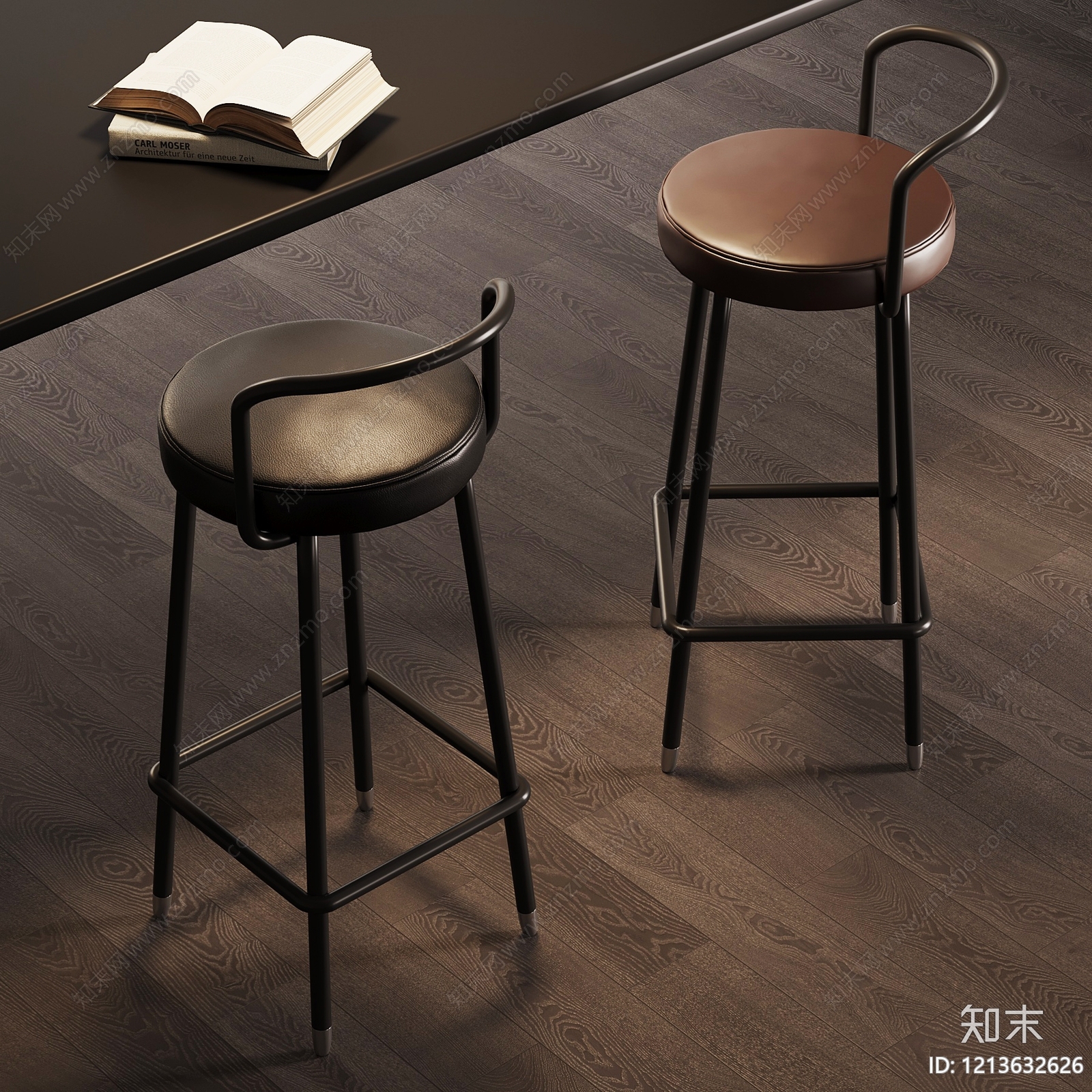 现代简约吧椅3D模型下载【ID:1213632626】