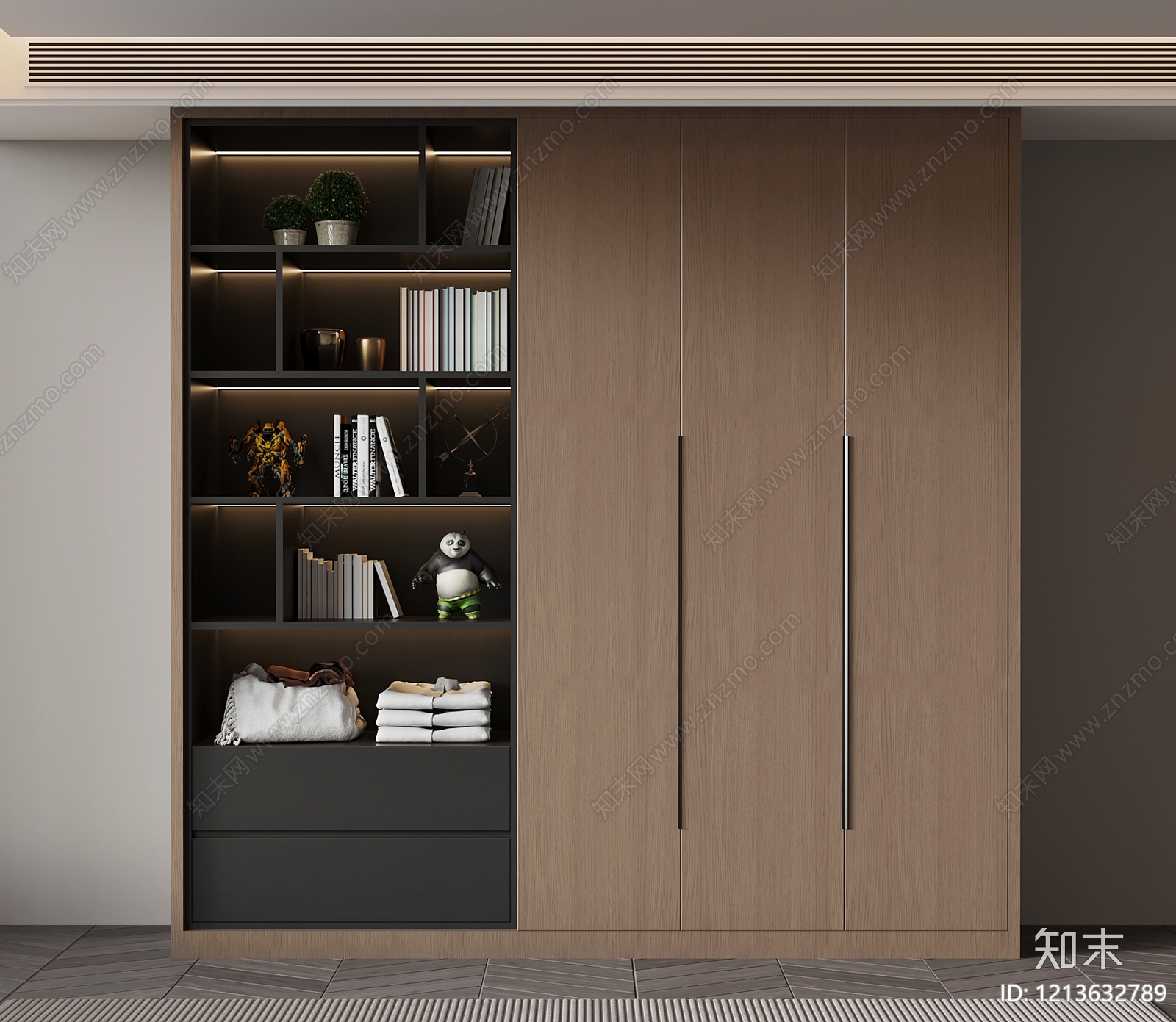 现代简约储物柜3D模型下载【ID:1213632789】