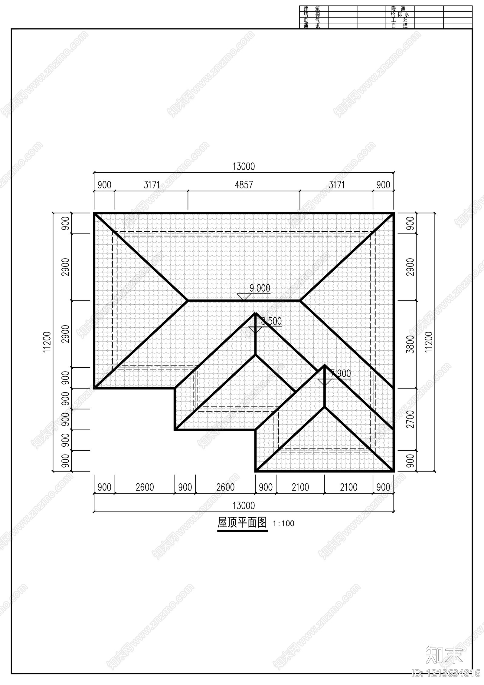 现代别墅建筑cad施工图下载【ID:1213634816】