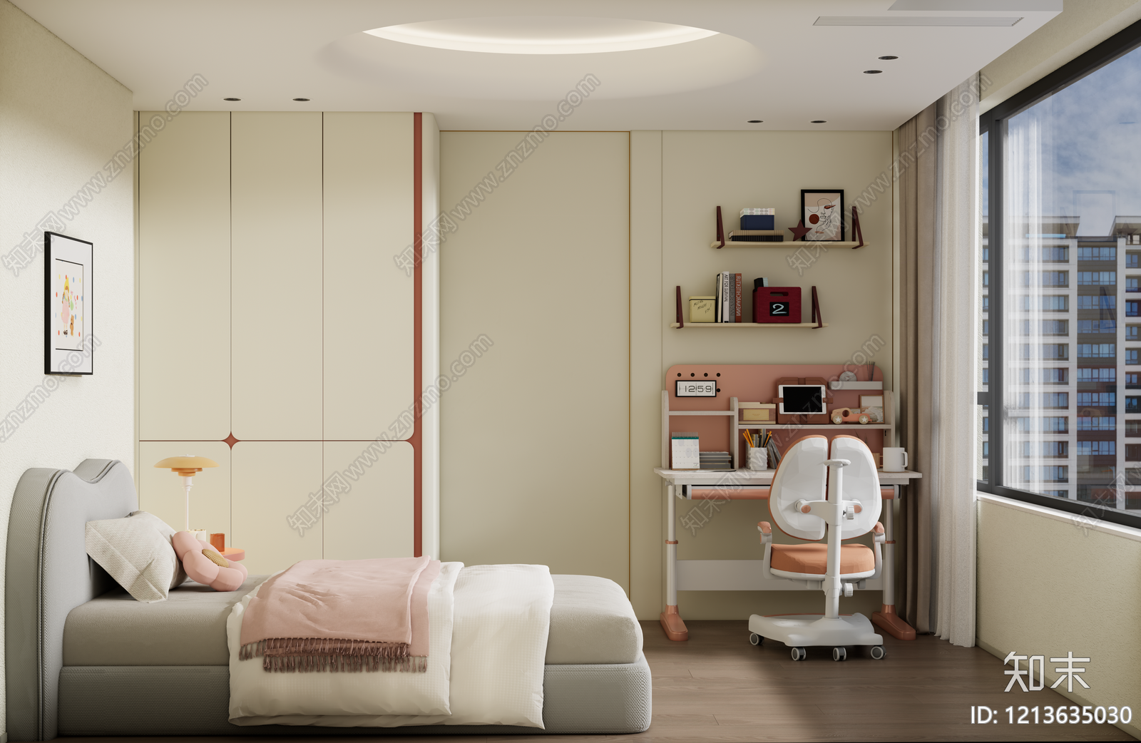 现代女孩房SU模型下载【ID:1213635030】