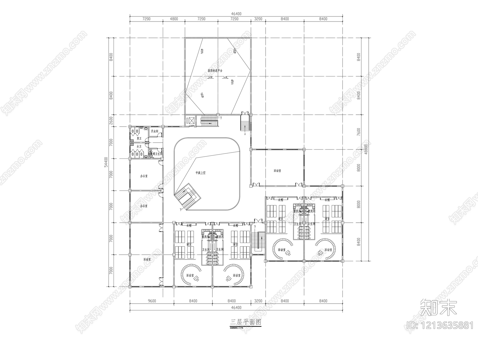 现代简约幼儿园建筑cad施工图下载【ID:1213635881】