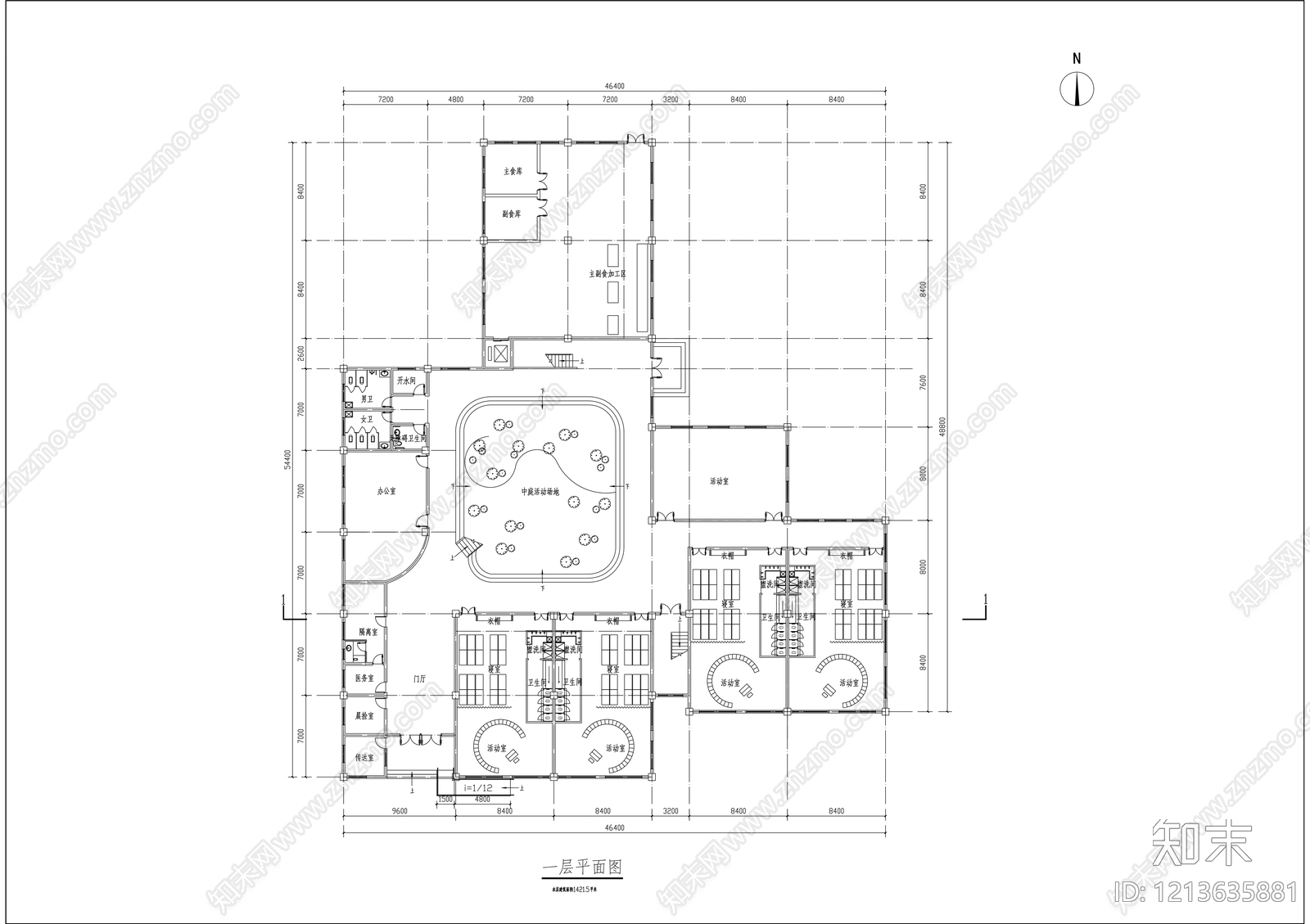 现代简约幼儿园建筑cad施工图下载【ID:1213635881】