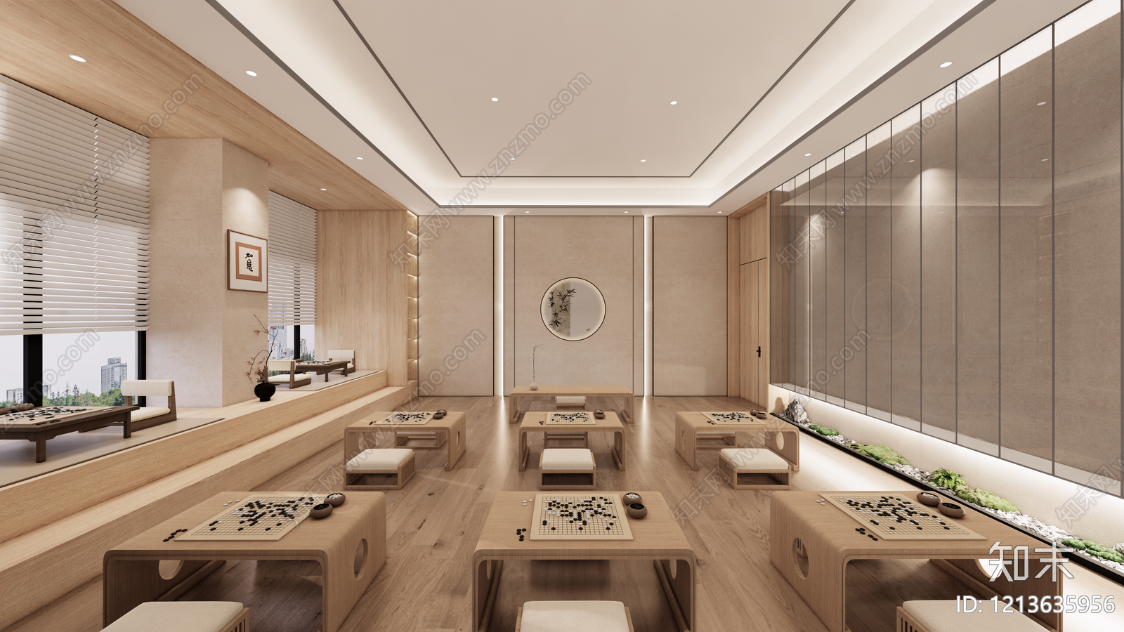 日式棋牌室SU模型下载【ID:1213635956】
