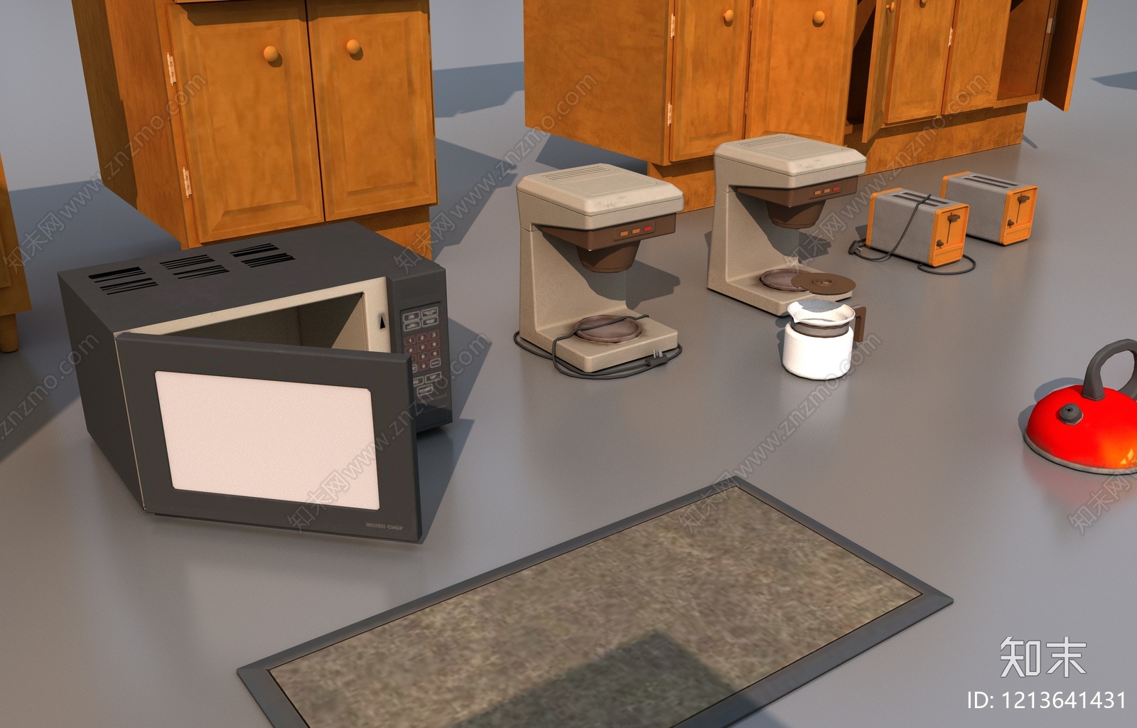 复古厨房用品3D模型下载【ID:1213641431】