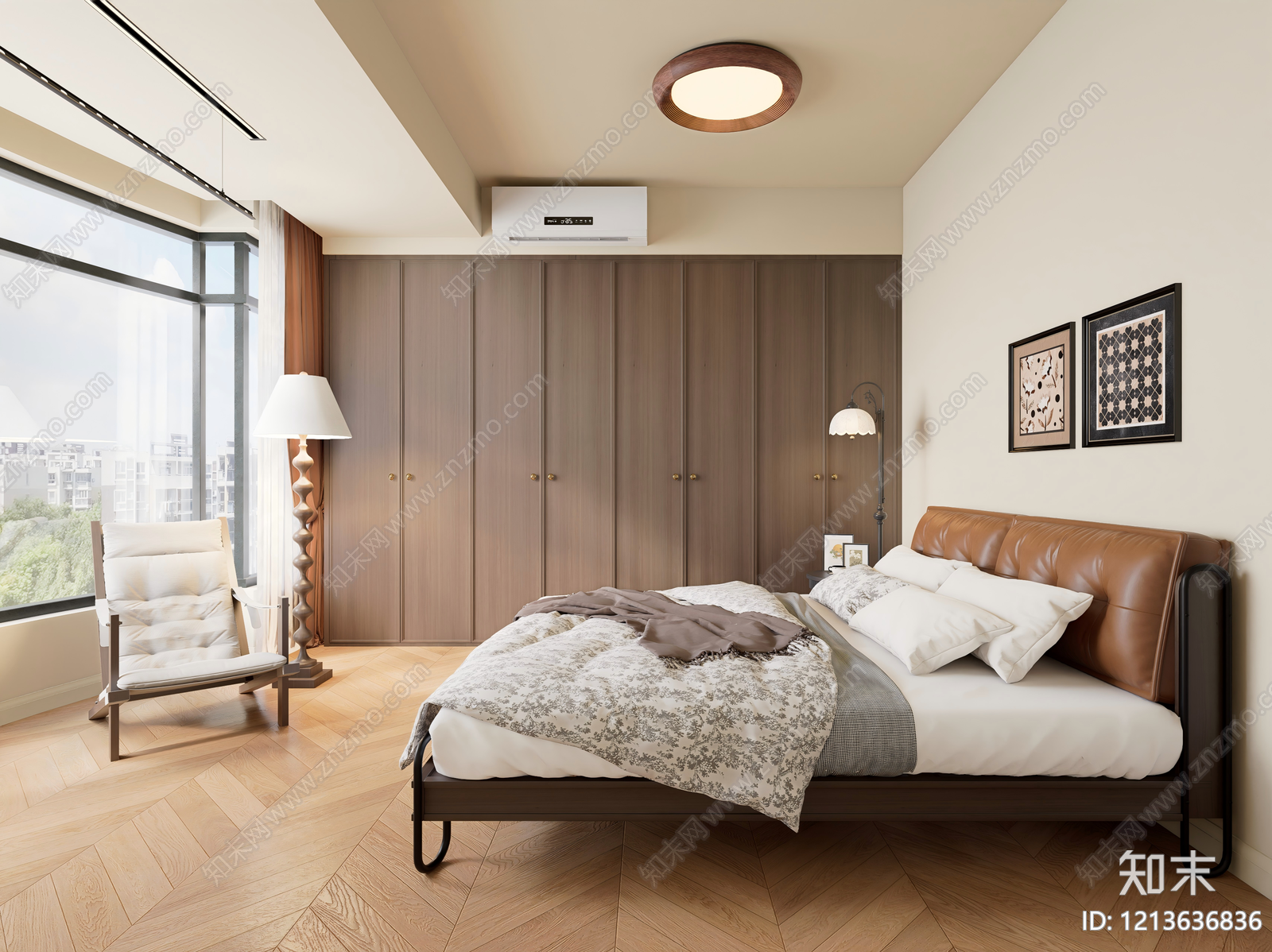 中古家居卧室SU模型下载【ID:1213636836】