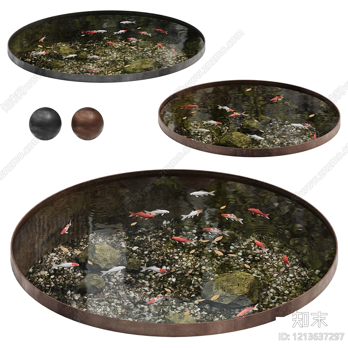 新中式鱼缸3D模型下载【ID:1213637297】