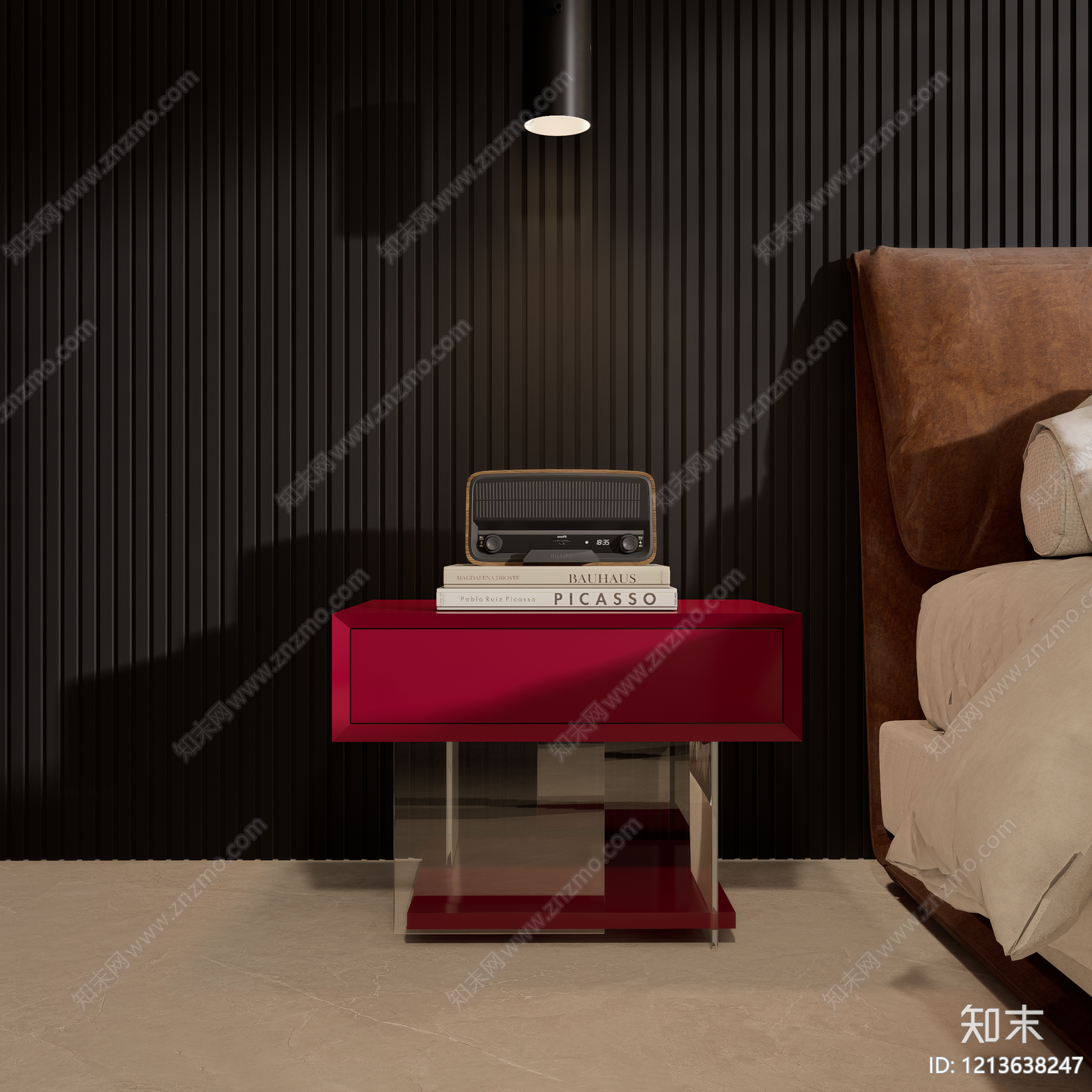 意式极简床头柜3D模型下载【ID:1213638247】