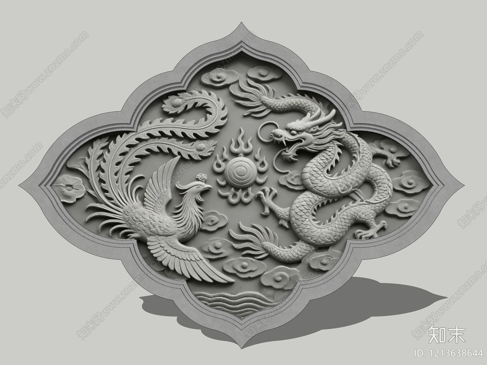 新中式浮雕SU模型下载【ID:1213638644】