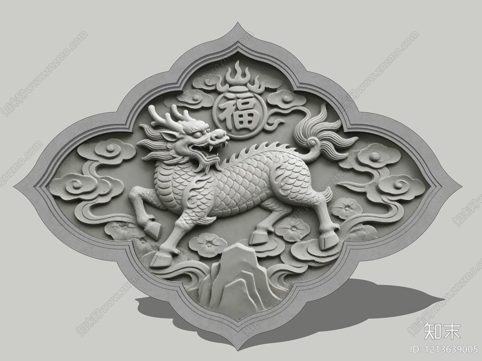 新中式浮雕SU模型下载【ID:1213639005】