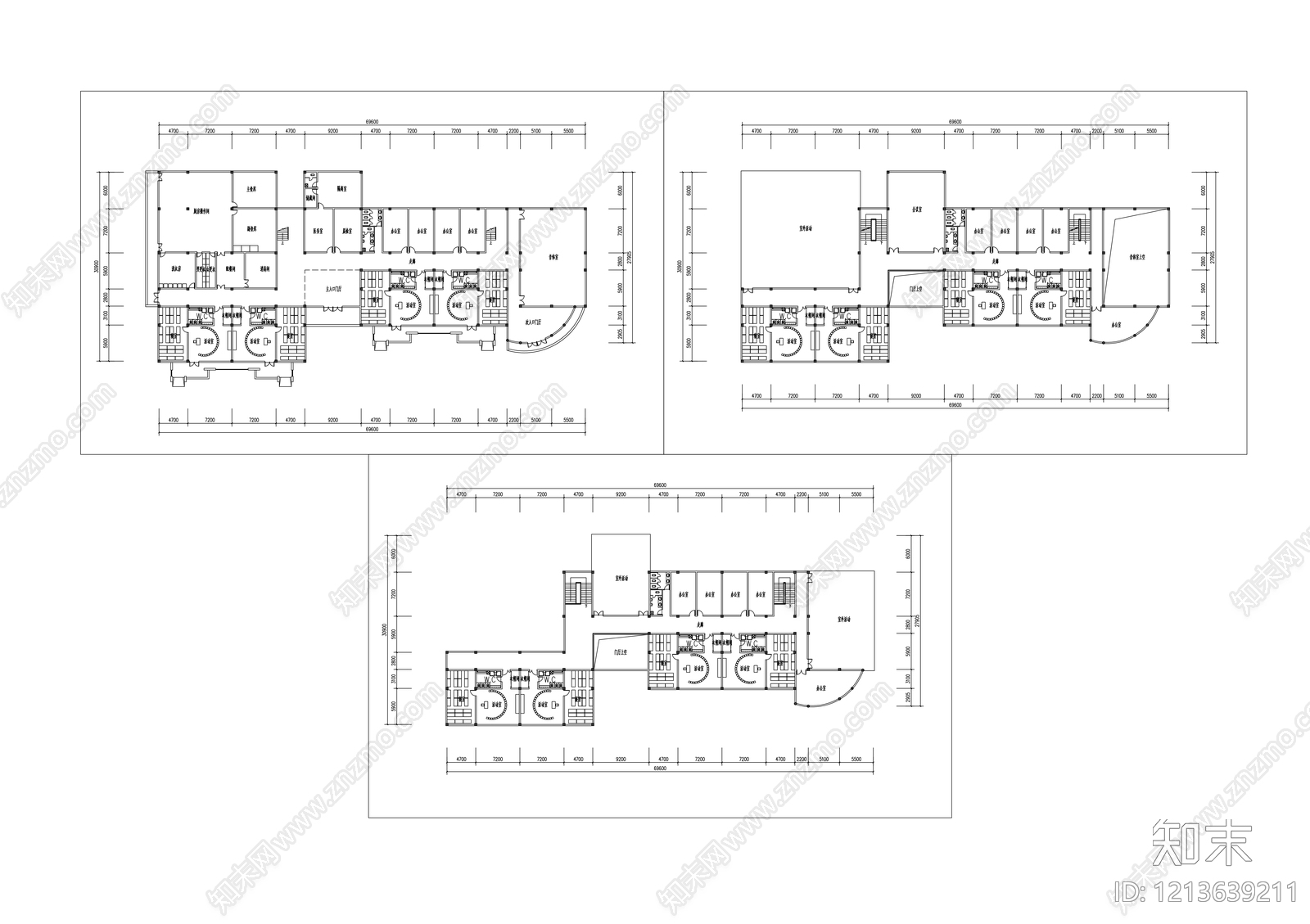 现代简约幼儿园建筑cad施工图下载【ID:1213639211】