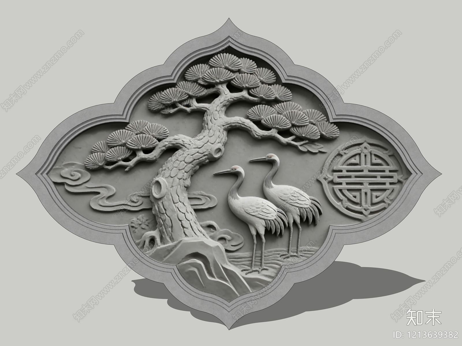新中式浮雕SU模型下载【ID:1213639382】