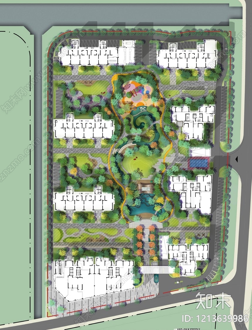 现代小区景观下载【ID:1213639986】