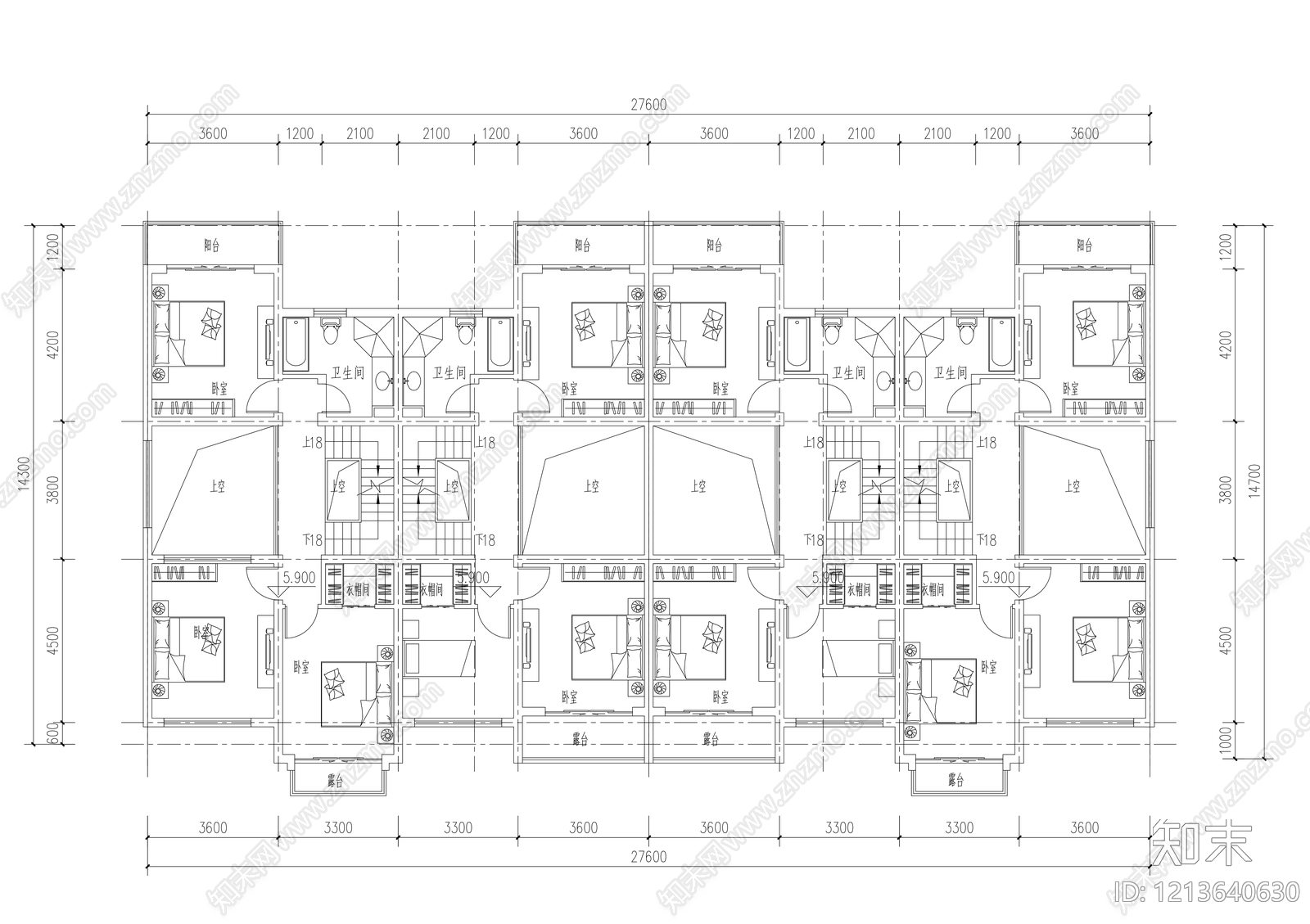 联排住宅cad施工图下载【ID:1213640630】