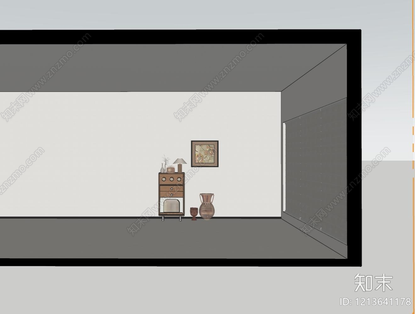 中古风玄关柜3D模型下载【ID:1213641178】