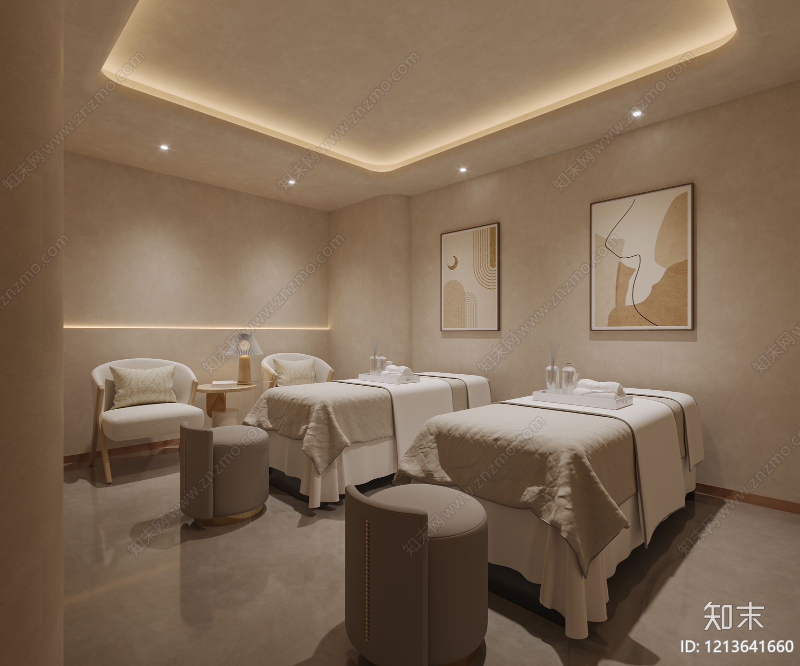 奶油风美容院3D模型下载【ID:1213641660】