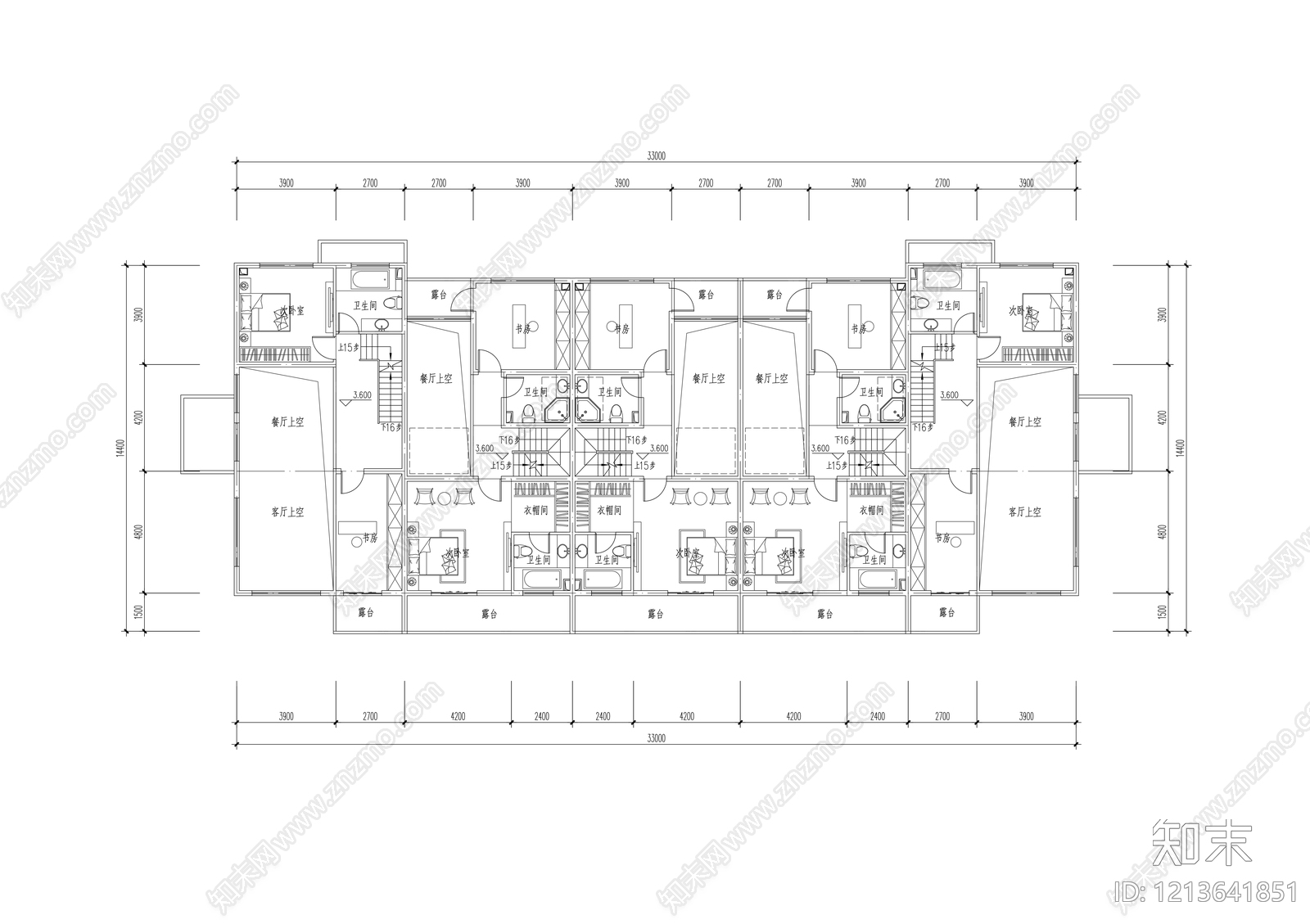 联排住宅cad施工图下载【ID:1213641851】