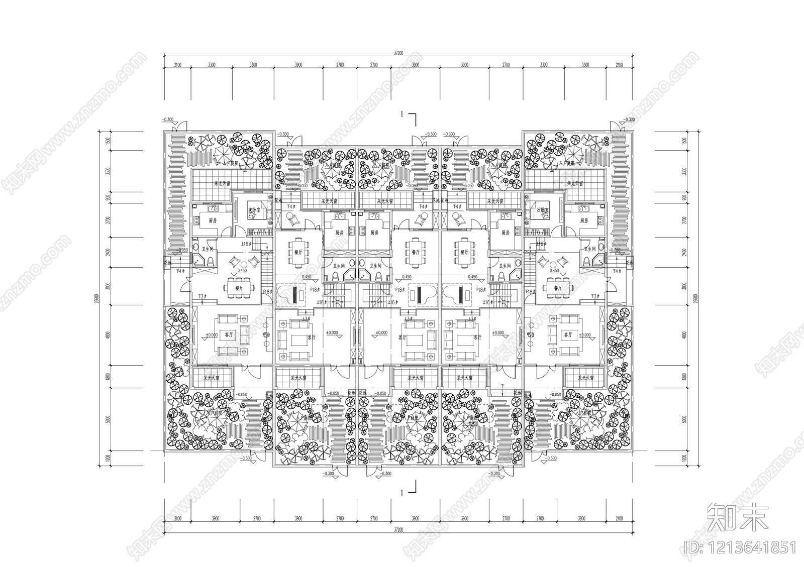 联排住宅cad施工图下载【ID:1213641851】