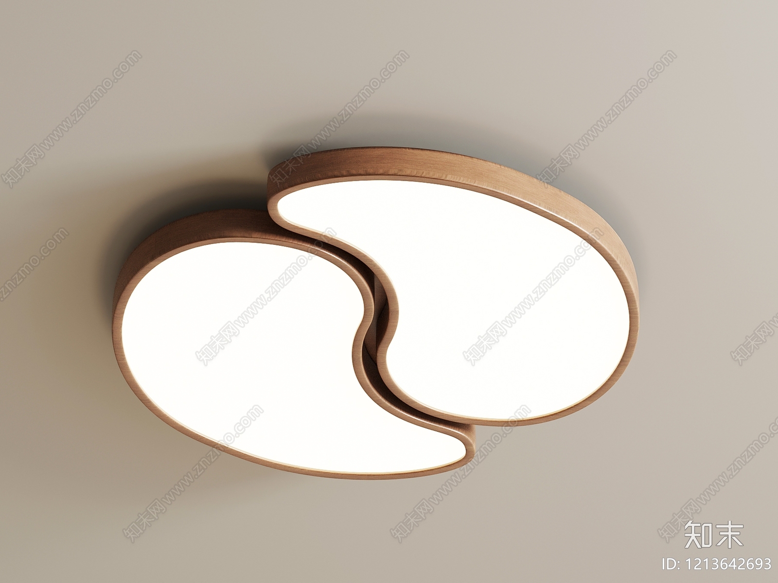 日式卧室吸顶灯3D模型下载【ID:1213642693】